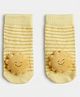 Mothercare Cotton Blend Knit Ankle Length Socks With Floral Applique - Yellow
