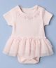 Mothercare 100% Cotton Woven Knit Half Sleeves Butterfly Embroidered Onesie - Pink