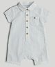 Mothercare 100% Cotton Woven Knit Half Sleeves Striped Romper - White