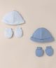 Mothercare 100% Cotton Solid Hats and Mittens Set Pack of 2 Blue - Diameter 20 cm