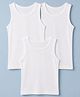Mothercare Kids Cotton Knit Sleeveless Solid Colour Vests Pack of 3 - White