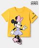 Babyhug Disney 100% Cotton Single Jersey Knit T-Shirt with Half Sleeves and Minnie Mouse Print & Applique - Orange