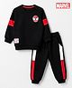 Babyhug Marvel 100% Cotton Knit Full Sleeves T-Shirt & Jogger Set With Front & Back Spider Man Graphics - Black