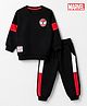 Babyhug Marvel 100% Cotton Knit Full Sleeves T-Shirt & Jogger Set With Front & Back Spider Man Graphics - Black