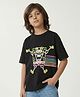 Button Bear Cotton Knit Nickeledeon Featuring Half Sleeves Spongebob Printed Tee - Black