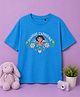 Button Bear Cotton Knit Nicklelodeon Featuring Half Sleeves Dora Printed Tee - Blue