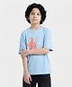 Button Bear Cotton Knit Teenage Mutant Ninja Turtles  Featuring Half Sleeves Raphael  Printed Tee - Blue