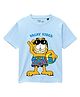Button Bear Cotton Knit Garfield Featuring Half Sleeves Character Printed Tee - Blue