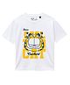 Button Bear Cotton Knit Garfield Featuring Half Sleeves Character Printed Tee - White