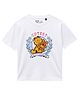 Button Bear Cotton Knit Garfield Featuring Half Sleeves Character Printed Tee - White