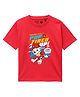 Button Bear Cotton Knit Paw Patrol Featuring Half Sleeves Marshall Printed Tee - Red