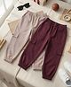 Cutiekins Cotton Woven Pack Of 2 Solid Cargo Style Joggers - Maroon & Beige