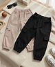 Cutiekins Cotton Woven Pack Of 2 Solid Cargo Style Joggers - Beige & Black