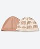 Mothercare 100% Cotton Woven Hats with Elephant Print Pack of 2 White & Coral - Diameter 11 cm