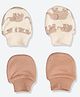 Mothercare 100% Cotton Knit Mittens with Elephant Print Pack of 2 in Coral - Diameter 9.5 cm