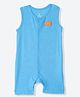 Mothercare Cotton Woven Knit Sleeveless Romper With Elephant Patch - Blue