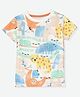 Mothercare 100% Cotton Woven T-Shirt with Half sleeves and Jungle Safari Print - Blue