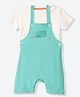 Mothercare Cotton Woven Knit 2 Piece Dungaree Set With Elephant Print - White