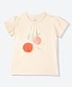Mothercare Cotton T-Shirt with Short Sleeves and Fruit Applique in White