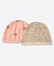 Mothercare 100% Cotton Woven Caps with Floral Print Pack of 2 Coral & Cream - Diameter 9.5 cm