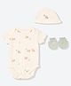 Mothercare 100% Cotton Printed 3-Piece Clothing Gift Set - White & Green