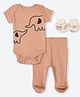 Mothercare 100% Cotton Printed 3-Piece Clothing Gift Set - Brown