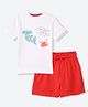 Mothercare Cotton Knit Half Sleeves T-Shirt and Shorts with Hammerhead Shark Print - White