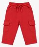 CANDY HOUSE Knitted Solid Cargo Style Pants - Red