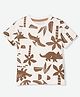 Mothercare 100% Cotton Woven T-Shirts with Half Sleeves and Dinosaurs Print - Brown