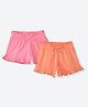 Mothercare Cotton Woven Shorts With Bow Applique Pack of 2 - Peach & Pink