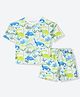 Mothercare Cotton Knit Half Sleeves T-Shirts and Shorts Co-ords Set With Dinosaur Print - White