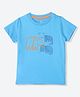 Mothercare 100% Cotton Woven T-Shirts with Half Sleeves and Elephant Camelion Cat Print - Blue