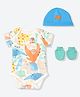 Mothercare 100% Cotton Printed 3-Piece Clothing Gift Set - White & Blue