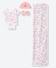 Mothercare Cotton Printed Four Piece Gifting Set - White & Pink