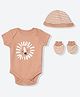 Mothercare Cotton Striped Three Piece Gift Set - Brown