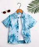 The Kids Club Cotton Blend Woven Half Sleeves Tie Dye Shirt - Blue
