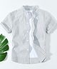 The Kids Club Cotton Blend Woven Half Sleeves Striped Shirt - Grey