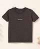 bontots Cotton Lyocell Knit Half Sleeves Brand Name Printed Tee - Brown