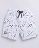 giniekids Pure Cotton Knit Typography Printed Bermuda Shorts - Melange