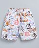 giniekids Pure Cotton Knit Typography Printed Bermuda Shorts - Multi Colour