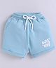 giniekids Cotton Blend Knit Take It Easy Text Printed Shorts - Ice Blue