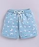 giniekids Cotton Blend Knit Floral Printed Shorts - Ice Blue
