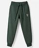 Ruff Interlock Knit Full Length Lounge Pant With Patch - Dark Green