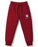 Ruff Interlock Knit Full Length Lounge Pant With Patch - Maroon