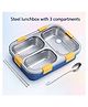 TINY TYCOONZ 3 Grid Insulated Stainless Steel Lunch Box for Kids