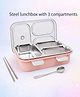 TINY TYCOONZ 3 Grid Insulated Stainless Steel Lunch Box for Kids