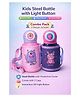 TINY TYCOONZ Combo of 2 Kids Steel Sipper Bottle with Cover, LED Light Button, Strap & 2 Caps 400 ml- PINK AND PURPLE