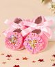 Coco Candy Beads Embellished Floral Applique Detailed Booties - Pink