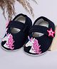 Coco Candy Unicorn Applique Detailed Velcro Closure Booties - Blue