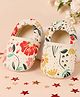 Coco Candy Floral Designed Booties - White